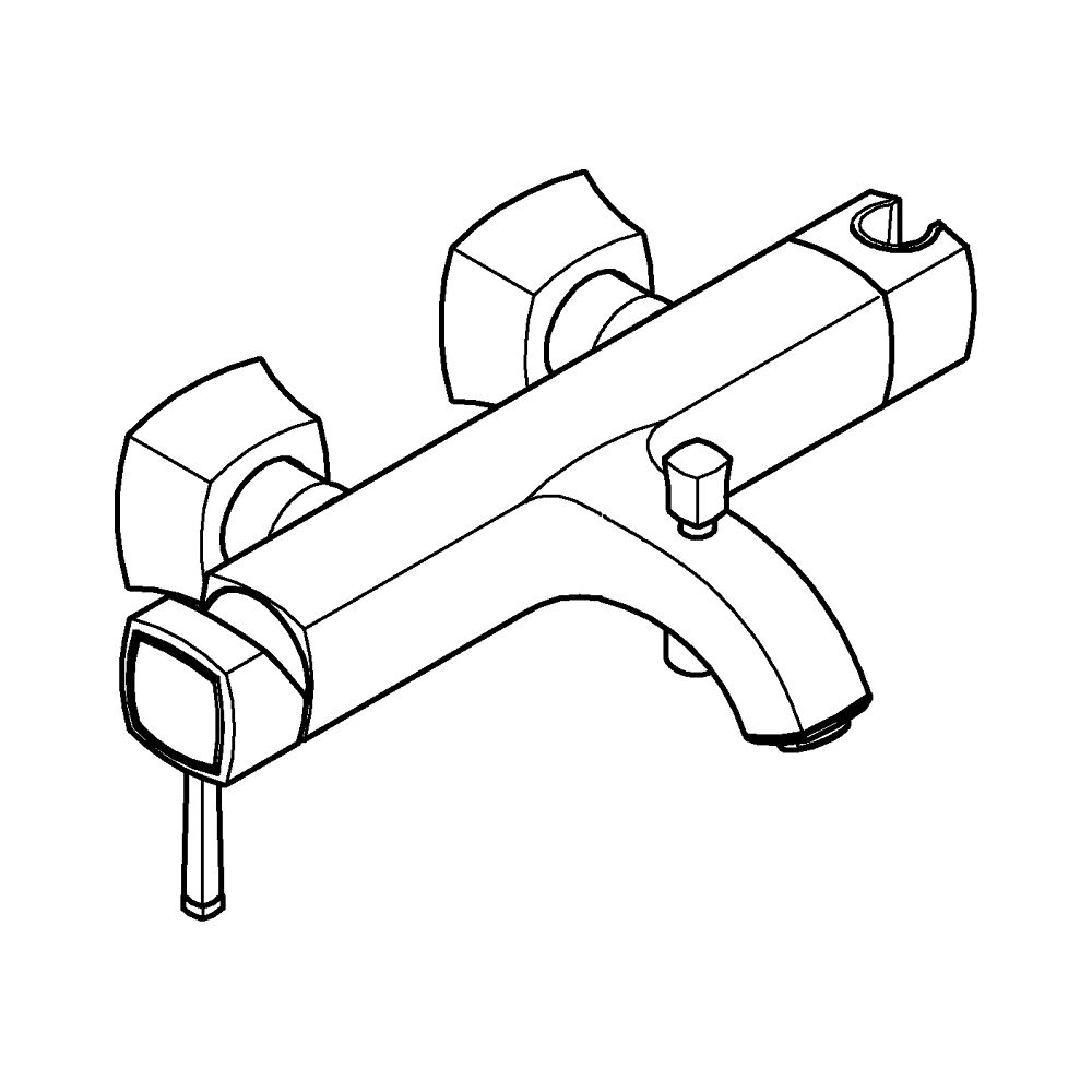 Grohe Grandera 1-Loch-Einhand-Wannenbatterie Wandmontage, Chrom, integrierter Handbraus... GROHE-24374000 4005176758263 (Abb. 3)