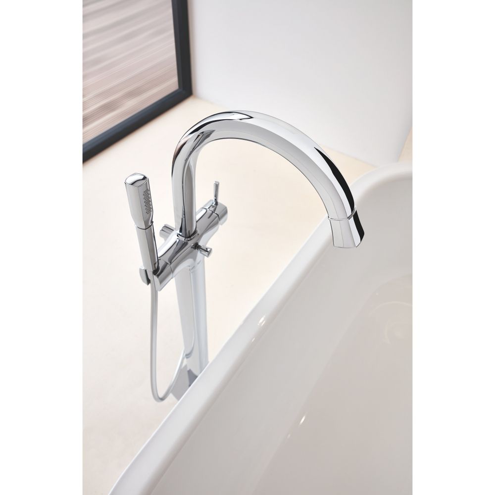 Grohe Grandera Einhand-Wannenbatterie, Chrom, Bodenmontage, Fertigmontageset für 45984,... GROHE-24375000 4005176758300 (Abb. 2)