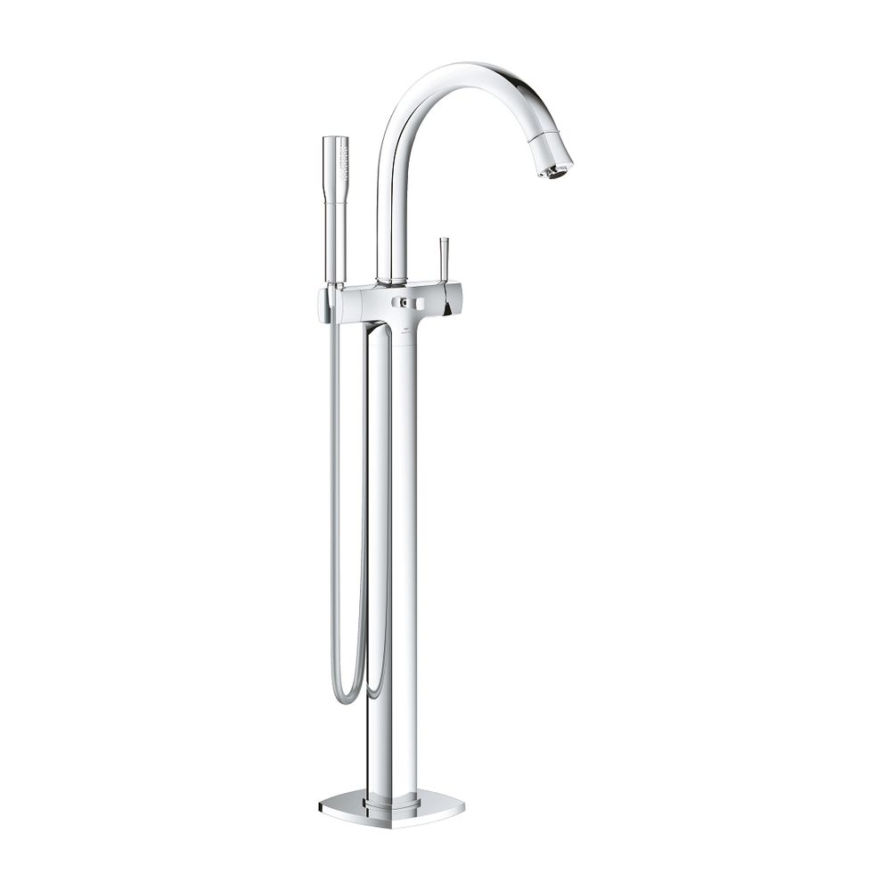 Grohe Grandera Einhand-Wannenbatterie, Chrom, Bodenmontage, Fertigmontageset für 45984,... GROHE-24375000 4005176758300 (Abb. 1)