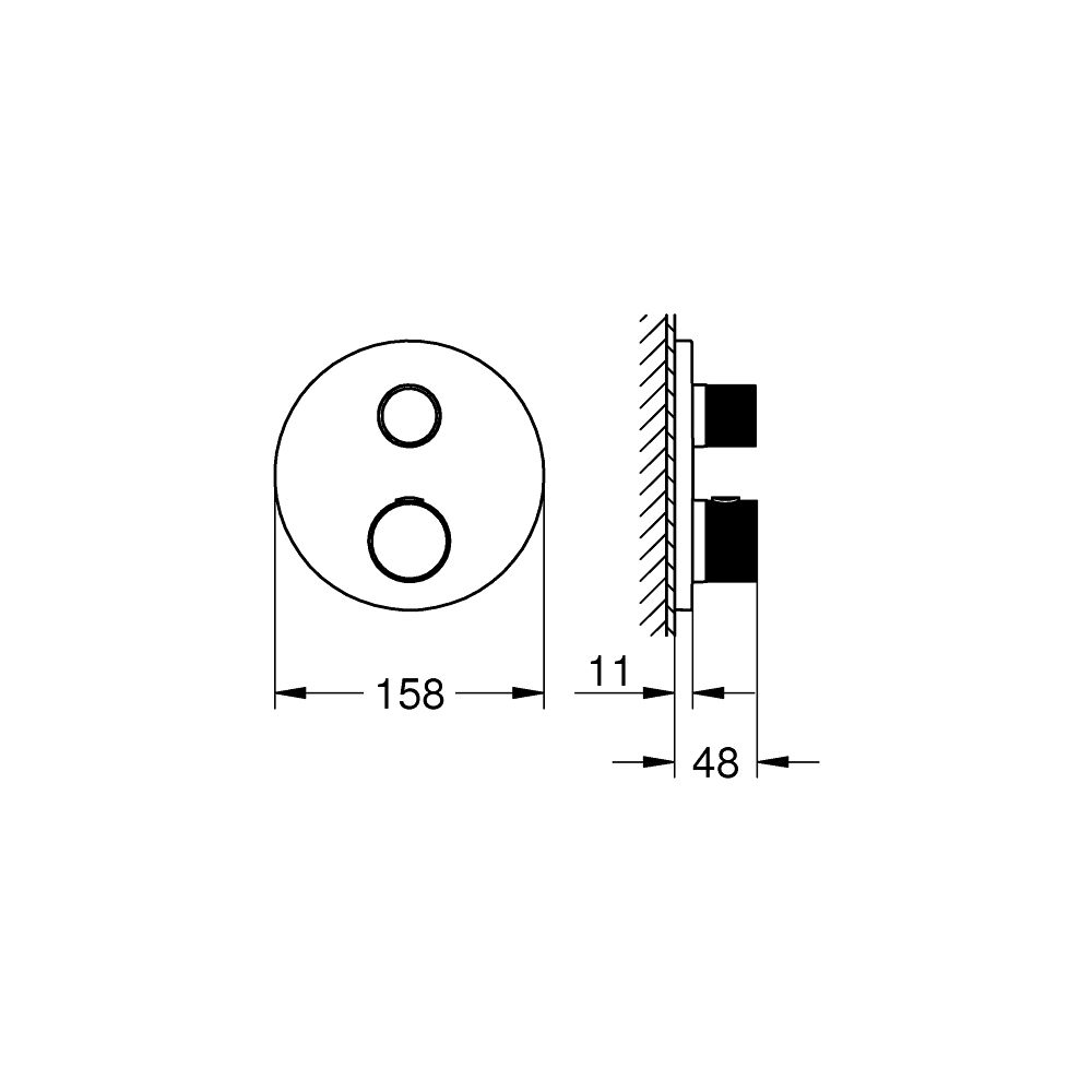 Grohe Atrio PC Thermostat-Brausebatterie Cool Sunrise mit 2-Wege-Umstellung mit Knopfbe... GROHE-24396GL0 4005176786228 (Abb. 6)