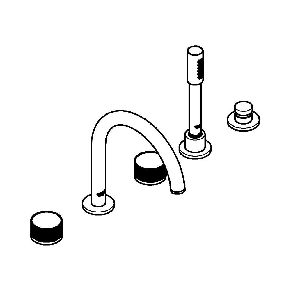 Grohe Atrio PC 5-Loch-Wannenkombination Cool Sunrise Knopfbetätigung mit Einlagen... GROHE-25226GL0 4005176508394 (Abb. 3)