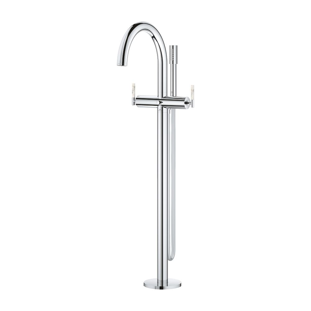 Grohe Atrio PC Wannenbatterie Chrom für Hebelgriffe, Bodenmontage, Fertigmontageset für... GROHE-25227000 4005176508356 (Abb. 4)