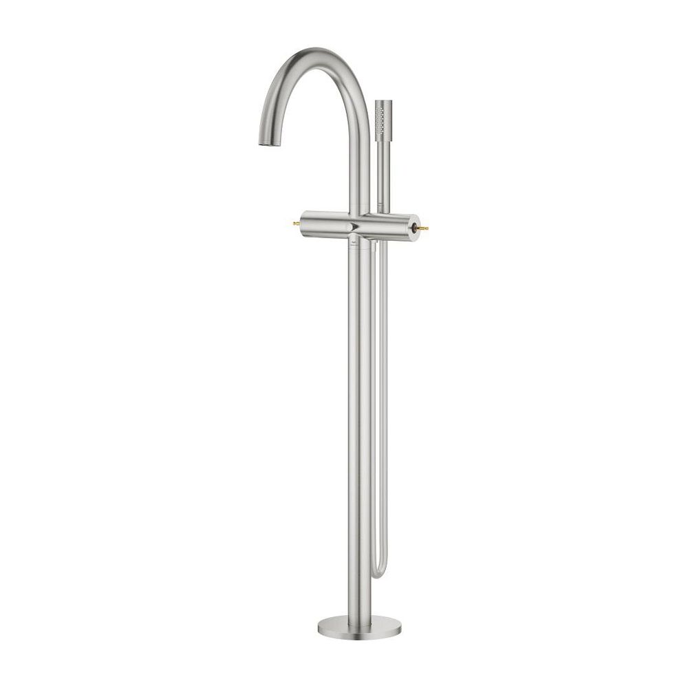 Grohe Atrio PC Wannenbatterie Supersteel für Hebelgriffe, Bodenmontage, Fertigmontagese... GROHE-25227DC0 4005176508257 (Abb. 3)