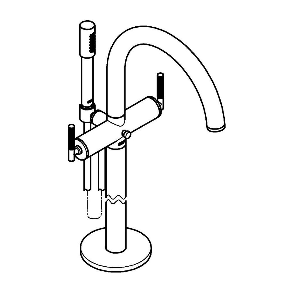 Grohe Atrio PC Wannenbatterie Supersteel für Hebelgriffe, Bodenmontage, Fertigmontagese... GROHE-25227DC0 4005176508257 (Abb. 4)