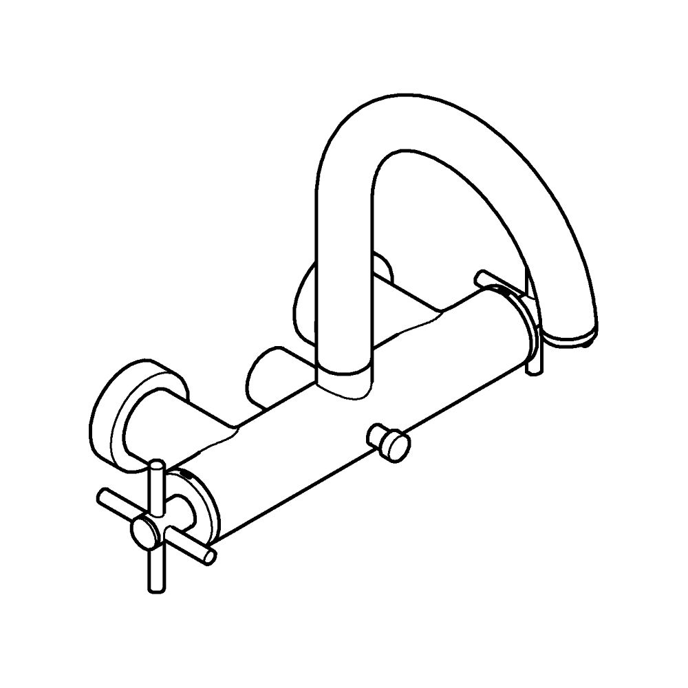 Grohe Atrio Wannenbatterie, Chrom, Wandmontage, mit Kreuzgriffen... GROHE-25268000 4005176762147 (Abb. 2)