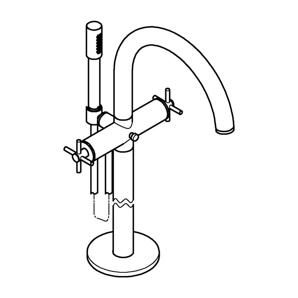 Grohe Atrio Wannenbatterie, Warm Sunset, Bodenmontage, Fertigmontageset, mit Kreuzgriff... GROHE-25272DA0 4005176761492 (Abb. 2)