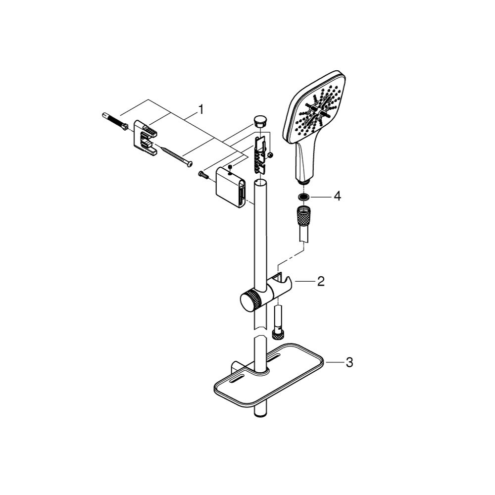 Grohe Vitalio SmartActive 130 Cube Brausestangenset 3 Strahlarten, QuickFix, Chrom, 265... GROHE-26596000 4005176486494 (Abb. 2)