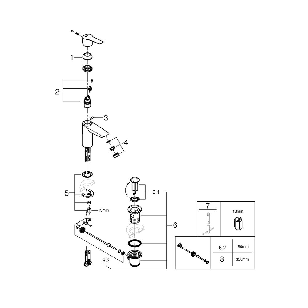 Grohe Vitalio SmartActive 150 Handbrause 3 Strahlarten Chrom QuickFix, 26597000... GROHE-26597000 4005176486500 (Abb. 7)