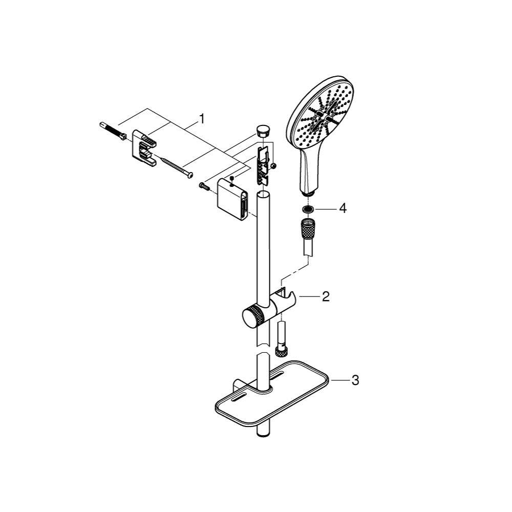 Grohe Vitalio SmartActive 150 Brausestangenset 3 Strahlarten Chrom QuickFix, 26598000... GROHE-26598000 4005176486517 (Abb. 2)