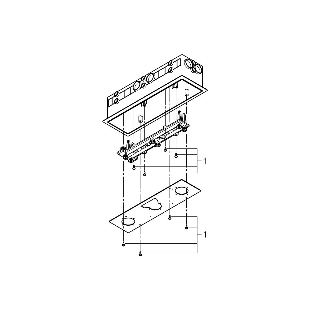 Grohe Rainshower Aqua Rohbau-Set klein, für Deckenbrausen, 320x100mm, für 2 Wasserwege... GROHE-26739000 4005176644641 (Abb. 4)