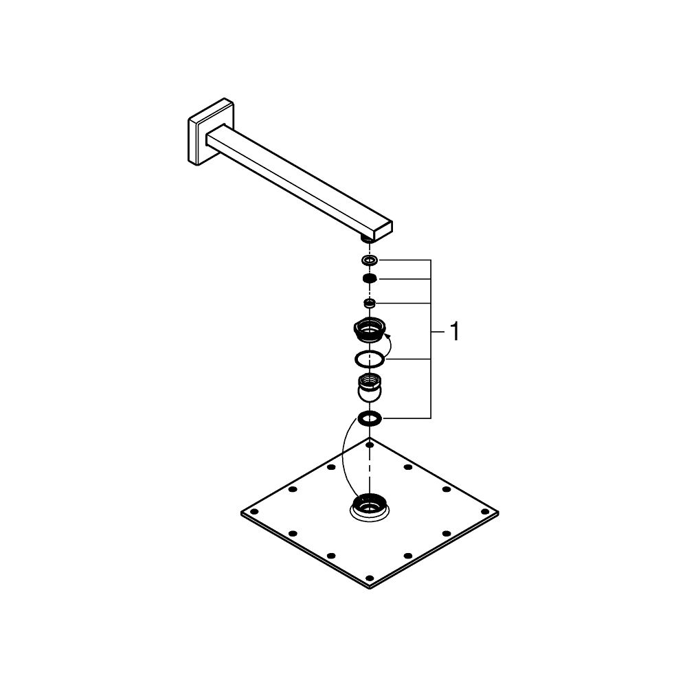 Grohe Rainshower Aqua Kopfbrauseset 230, Brausearm 286mm, 1 Strahlart, 9,5l/min Durchfl... GROHE-26858000 4005176759079 (Abb. 4)