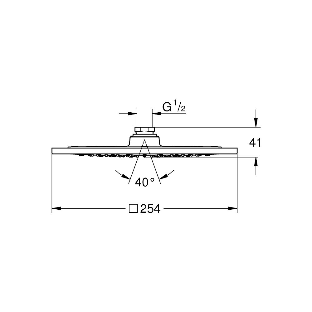 Grohe Rainshower Aqua Kopfbrause 10", 1 Strahlart, Metall, 254x254mm, 9,5l/min Durchflu... GROHE-26872000 4005176759161 (Abb. 4)