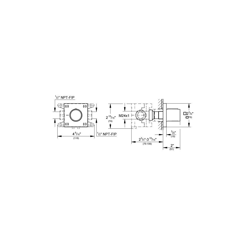 Grohe Rapid Unterputzventil Grohtherm F 1-fach Fertigmontageset für o C, Chrom... GROHE-26879000 4005176759253 (Abb. 3)