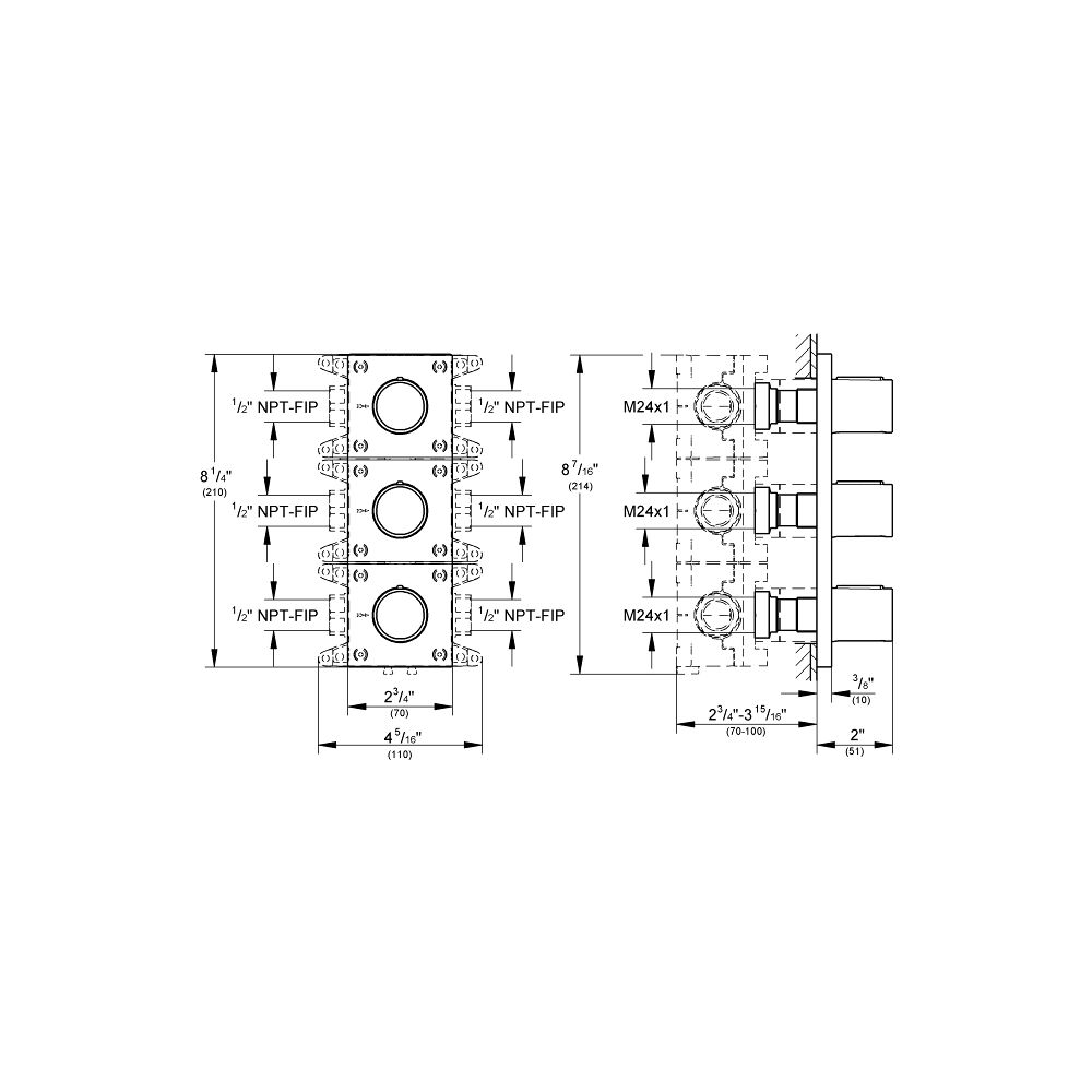 Grohe Unterputzventil Grohtherm F, 3-fach, Fertigmontageset für 35 031, ohne Unterputz-... GROHE-26880000 4005176759260 (Abb. 3)