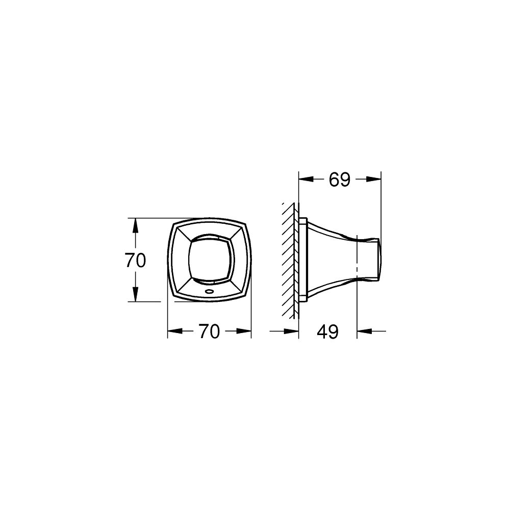 Grohe Grandera Wandbrausehalter Metall, Chrom... GROHE-26896000 4005176758416 (Abb. 2)