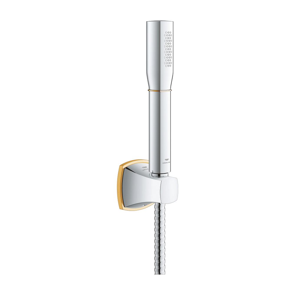 Grohe Grandera Wandhalterset Stick 1 Strahlart 7,6l/min Chrom/Gold, Durchflusskonstanth... GROHE-26901IG0 4005176757501 (Abb. 1)