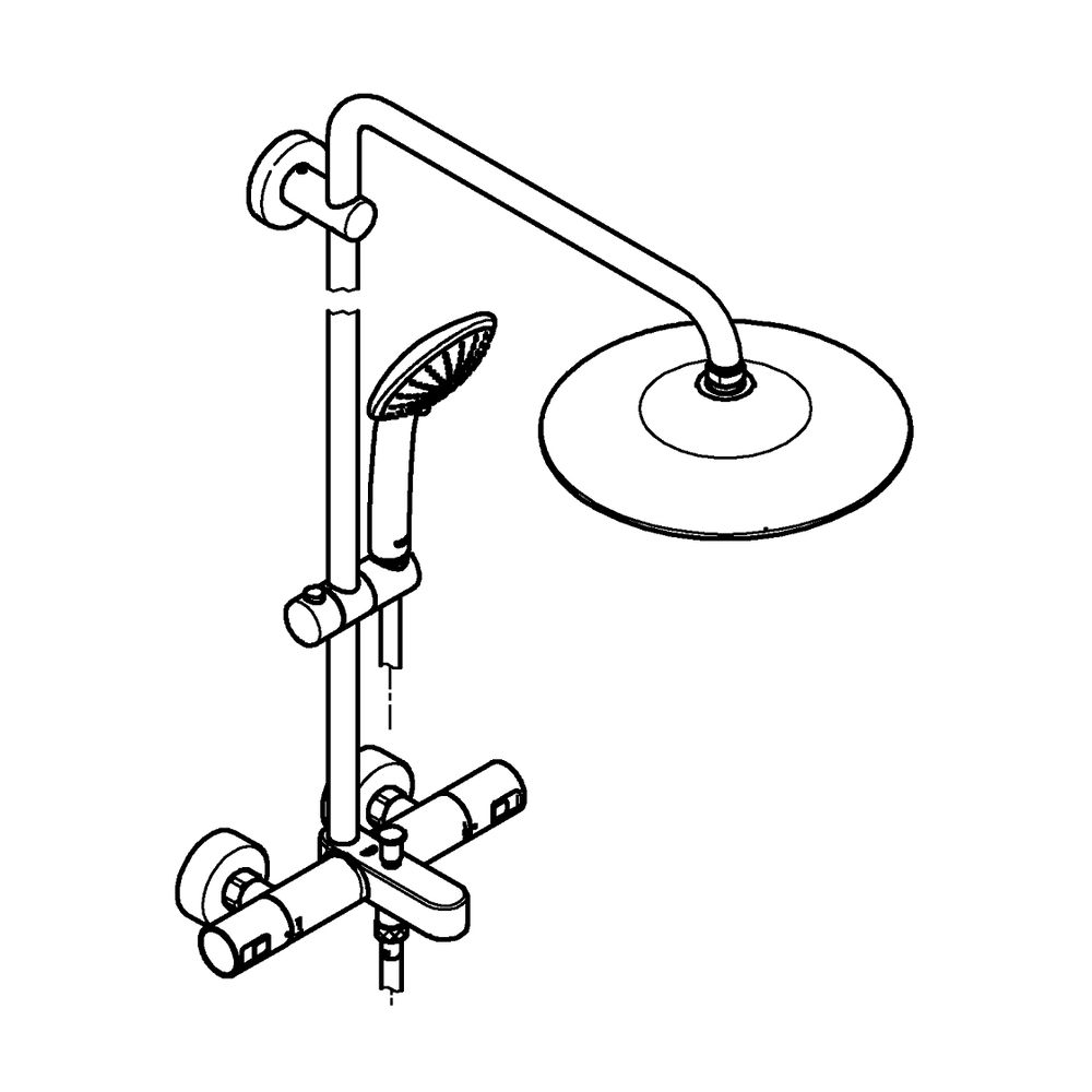 Grohe Vitalio Joy System 260 Duschsystem mit Thermostatbatterie für Wandmontage, 450mm ... GROHE-27860001 4005176982224 (Abb. 3)