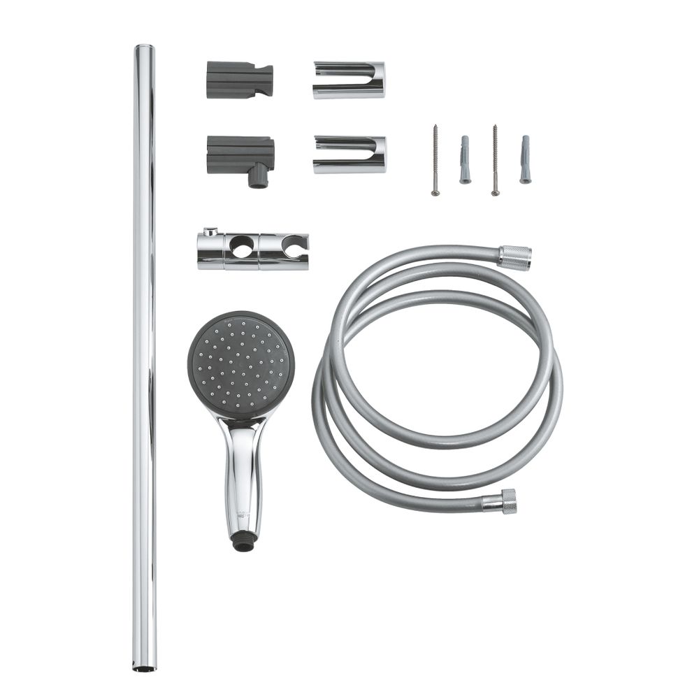 Grohe Vitalio Start 100 Brausestangenset, 2 Strahlarten, QuickFix, Chrom, 27948000... GROHE-27948000 4005176927874 (Abb. 5)