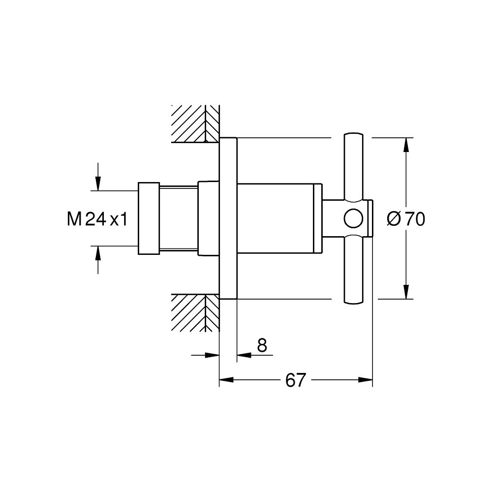 Grohe Atrio Unterputz-Ventil-Oberbau Warm Sunset, mit Kreuzgriffen für UP-Ventile 35028... GROHE-29396DA0 4005176754081 (Abb. 4)