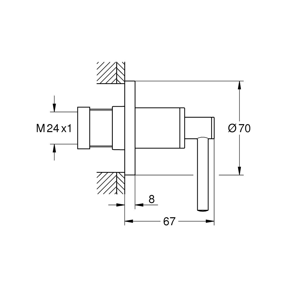 Grohe Atrio Unterputz-Ventil-Oberbau Warm Sunset, mit Hebelgriff für UP-Ventile 35028 o... GROHE-29397DA0 4005176754135 (Abb. 4)