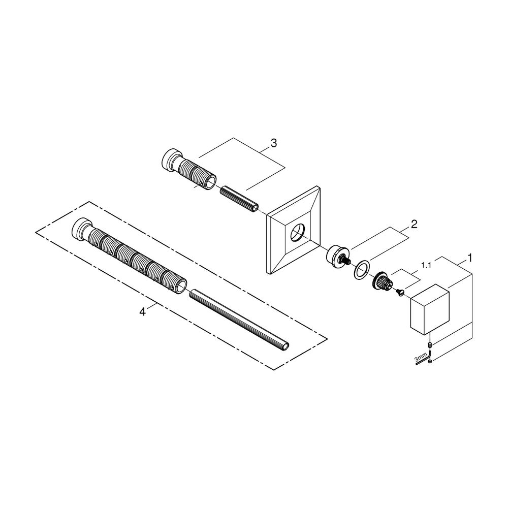 Grohe Allure Brilliant Unterputz-Ventil Oberbau Hard Graphite gebürstet, Fertigmontages... GROHE-29398AL0 4005176754173 (Abb. 5)