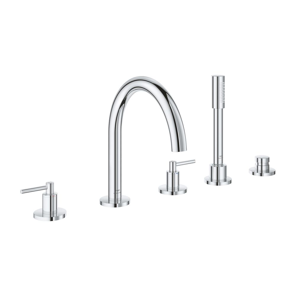 Grohe Atrio 5-Loch-Wannenkombination Chrom, Fertigmontageset, mit Hebelgriffen... GROHE-29407000 4005176762772 (Abb. 1)