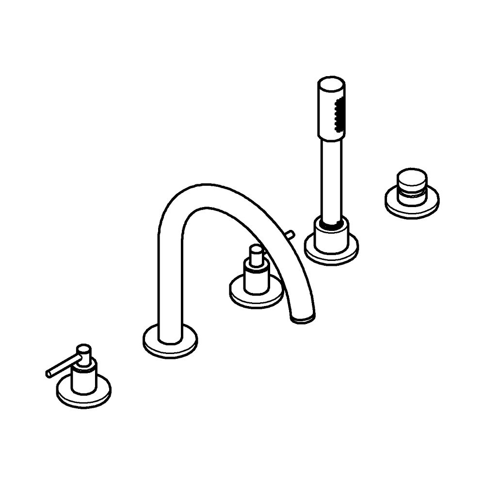 Grohe Atrio 5-Loch-Wannenkombination, Fertigmontageset mit Hebelgriffen, eigensicher, S... GROHE-29407DC0 4005176762802 (Abb. 4)