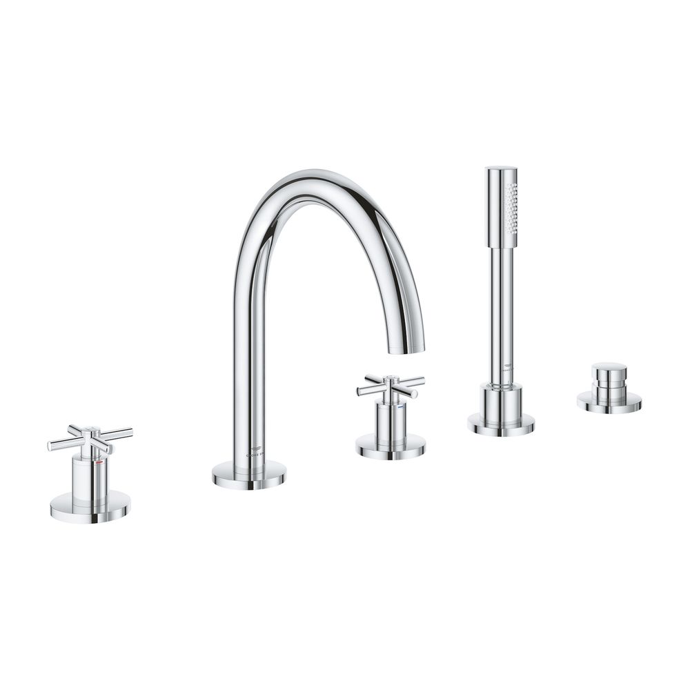 Grohe Atrio 5-Loch-Wannenkombination Chrom, Fertigmontageset, mit Kreuzgriffen... GROHE-29408000 4005176762826 (Abb. 1)