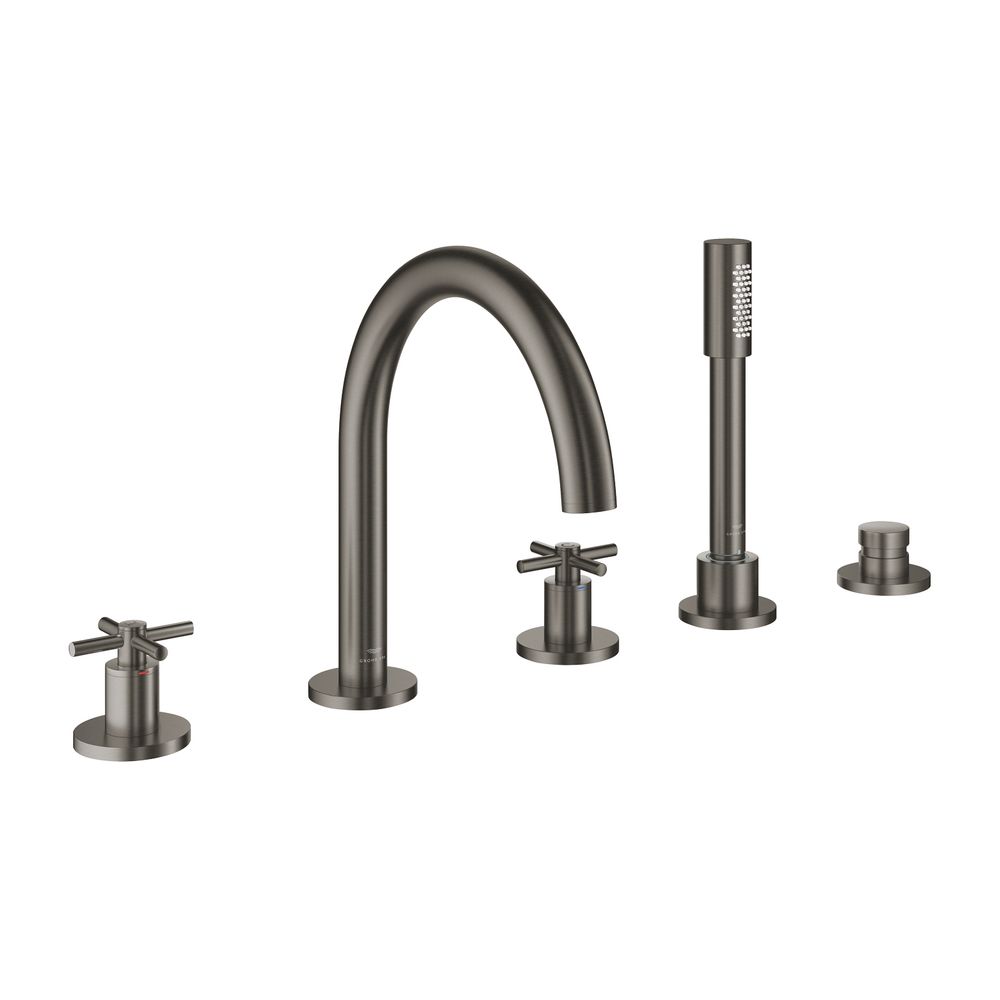 Grohe Atrio 5-Loch-Wannenkombination Hard Graphite gebürstet, Fertigmontageset, mit Kre... GROHE-29408AL0 4005176762833 (Abb. 1)