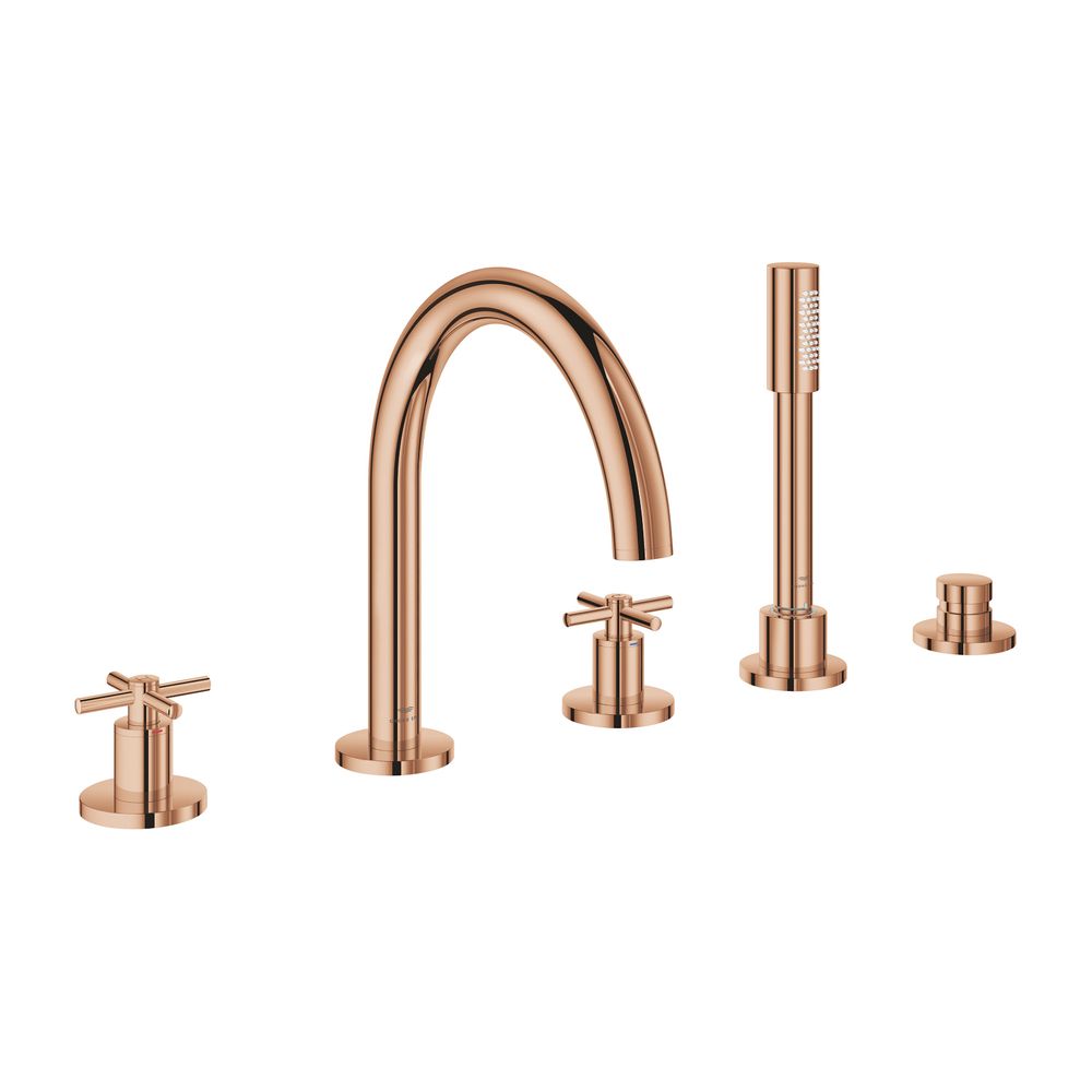 Grohe Atrio 5-Loch-Wannenkombination Warm Sunset, Fertigmontageset, mit Kreuzgriffen... GROHE-29408DA0 4005176762840 (Abb. 1)