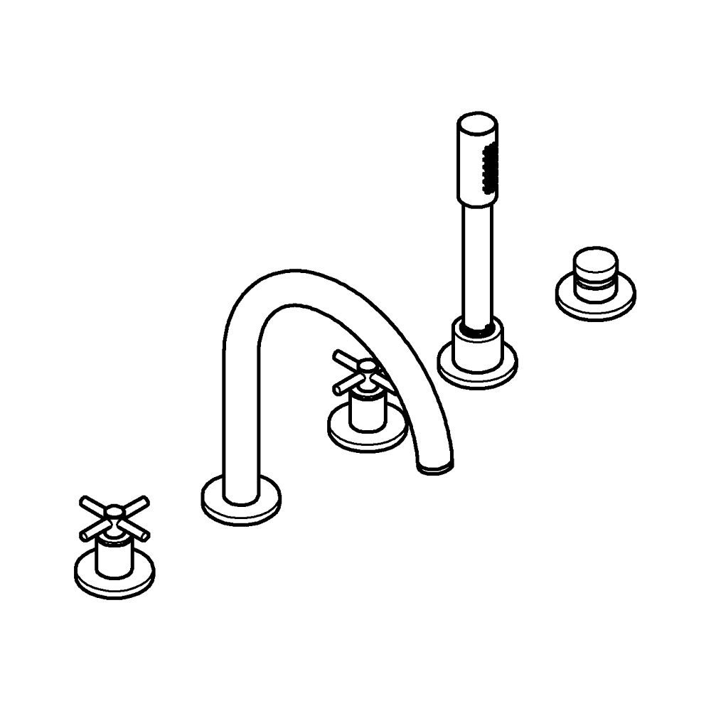 Grohe Atrio 5-Loch-Wannenkombination Warm Sunset, Fertigmontageset, mit Kreuzgriffen... GROHE-29408DA0 4005176762840 (Abb. 4)
