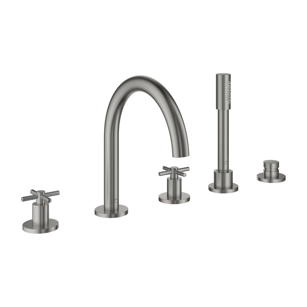 Grohe Atrio 5-Loch-Wannenkombination Supersteel, Fertigmontageset, mit Kreuzgriffen... GROHE-29408DC0 4005176762857 (Abb. 1)