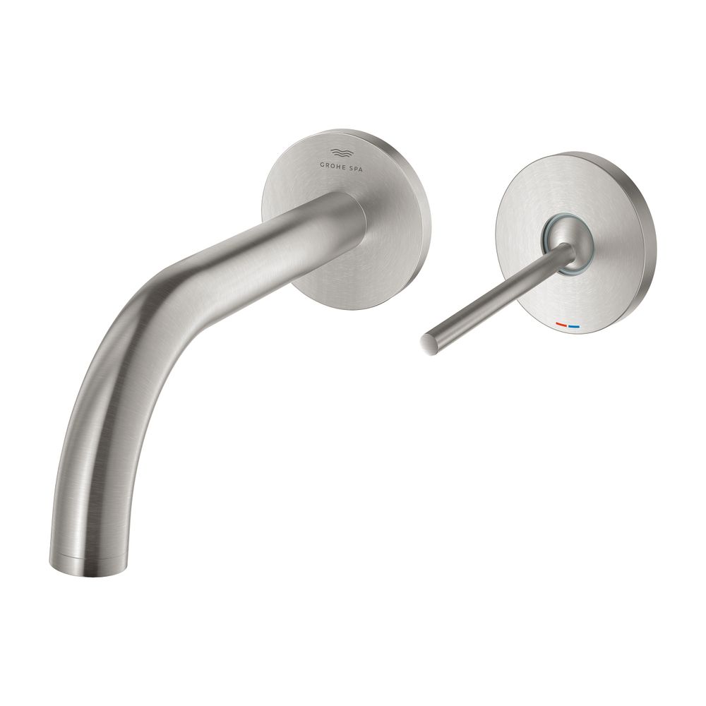 Grohe Atrio 2-Loch-Waschtisch-Wandbatterie Supersteel, Fertigmontageset, Ausladung 185m... GROHE-29410DC0 4005176763427 (Abb. 2)