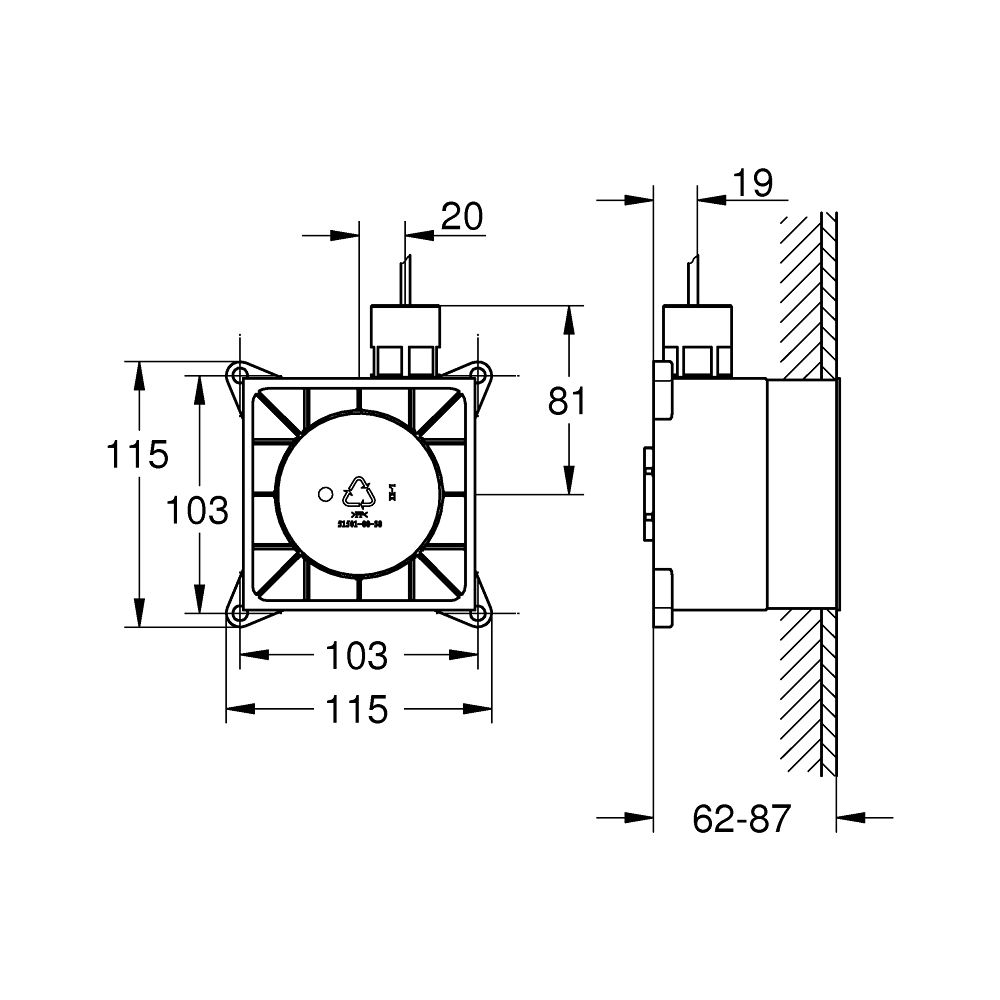 Grohe Rohbauset Musikmodule Rainshower F-Series, für den Einbau der Musikmodule 3636000... GROHE-29413000 4005176758683 (Abb. 2)