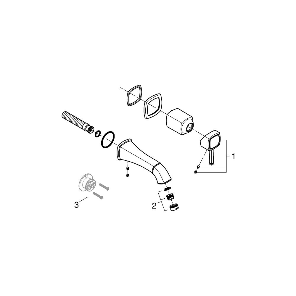 Grohe Grandera 2-Loch-Waschtischbatterie, Wandmontage, Ausladung 177mm, Chrom, Fertigmo... GROHE-29416000 4005176757778 (Abb. 4)