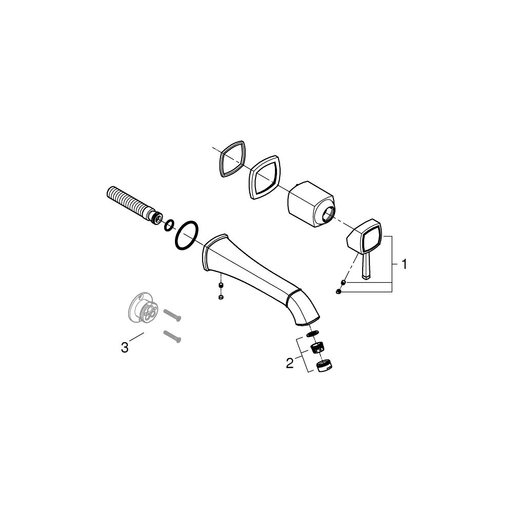Grohe Grandera 2-Loch-Waschtischbatterie, Wandmontage, Ausladung 234mm, Chrom, Fertigmo... GROHE-29417000 4005176757815 (Abb. 4)