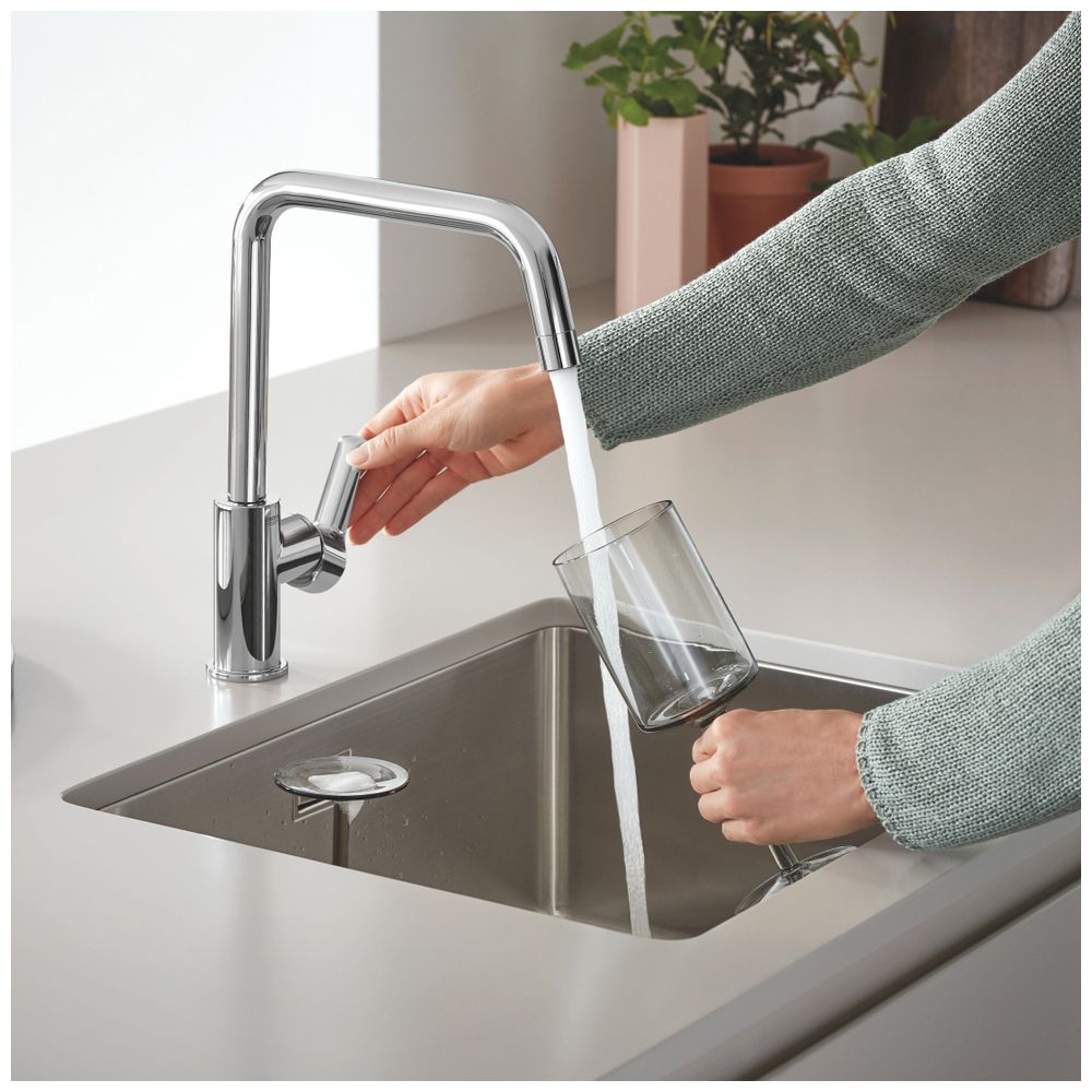 Grohe Start Einhand-Spültischbatterie 1/2", hoher U-Auslauf mit 150mm, QuickFix, Chrom,... GROHE-30470000 4005176635915 (Abb. 2)