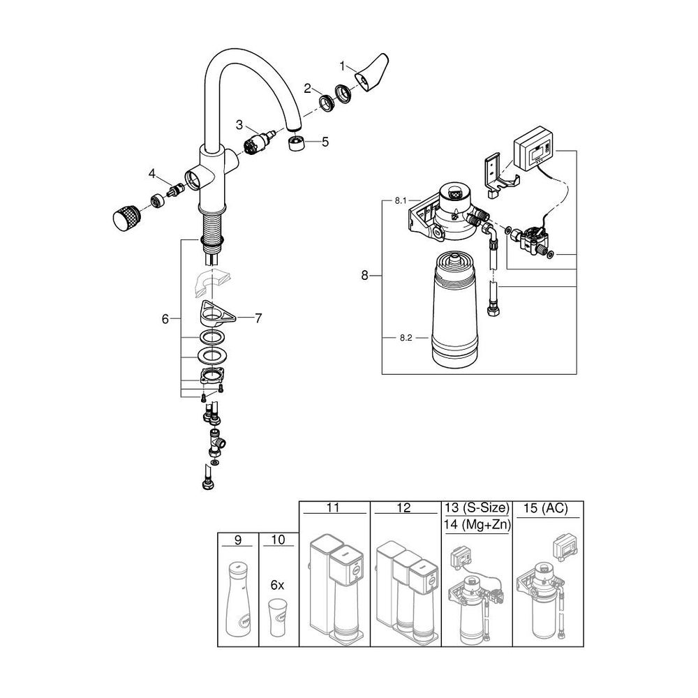 Grohe Starter Kit Grohe Blue Pure BauCurve, C-Auslauf, Filterkopf, Durchflussmesser, Ul... GROHE-30582000 4005176744914 (Abb. 3)