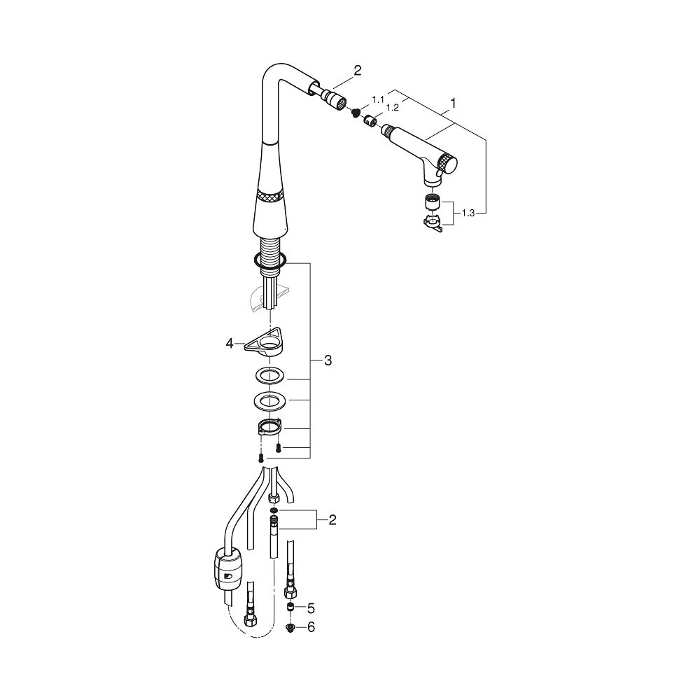 Grohe Spültischbatterie Zedra SmartControl Dual Spülbrause, Supersteel... GROHE-31886DC0 4005176745737 (Abb. 6)