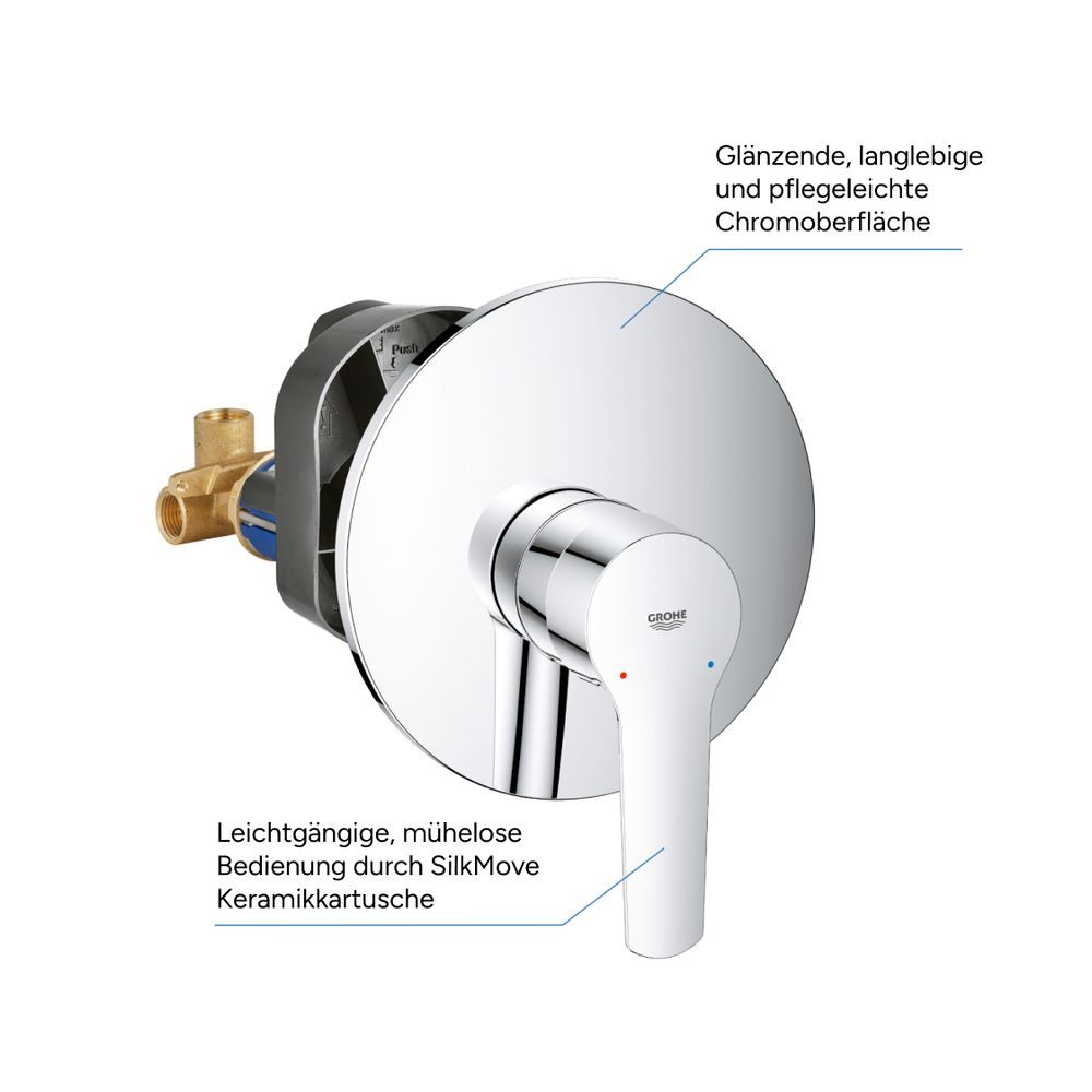 Grohe Start Einhand-Brausebatterie, 1/2", Unterputz, QuickFix, Chrom, 32590002... GROHE-32590002 4005176624247 (Abb. 5)