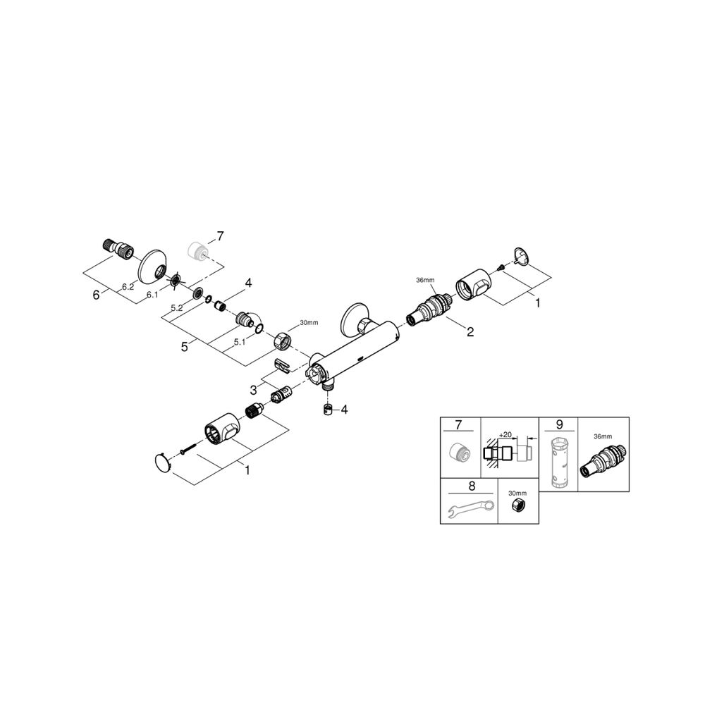 Grohe Precision Flow Thermostat-Brausebatterie 1/2", QuickFix, Chrom, 34840000... GROHE-34840000 4005176728631 (Abb. 4)