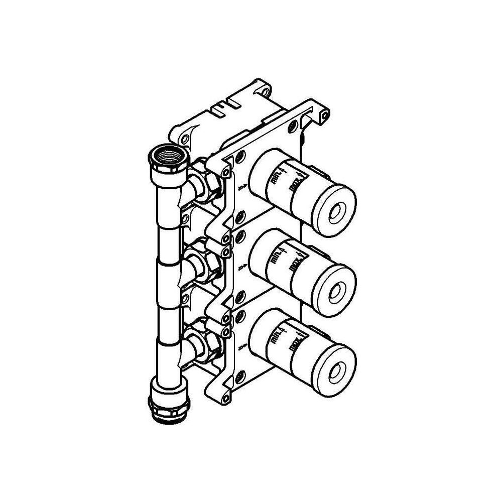 Grohe Rapid Einbauboxo C für Unterputzventil 26880000 3 Zu-/Abgänge... GROHE-35031000 4005176908330 (Abb. 3)