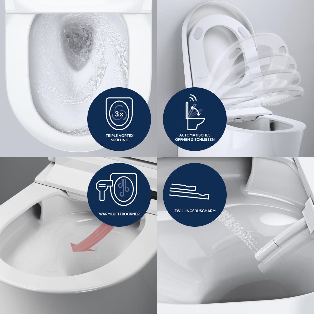 Grohe Sensia Pro Dusch-WC, Komplettanlage, für Unterputzspülkästen, Wandmontage, antiba... GROHE-36508SH0 4005176797101 (Abb. 5)