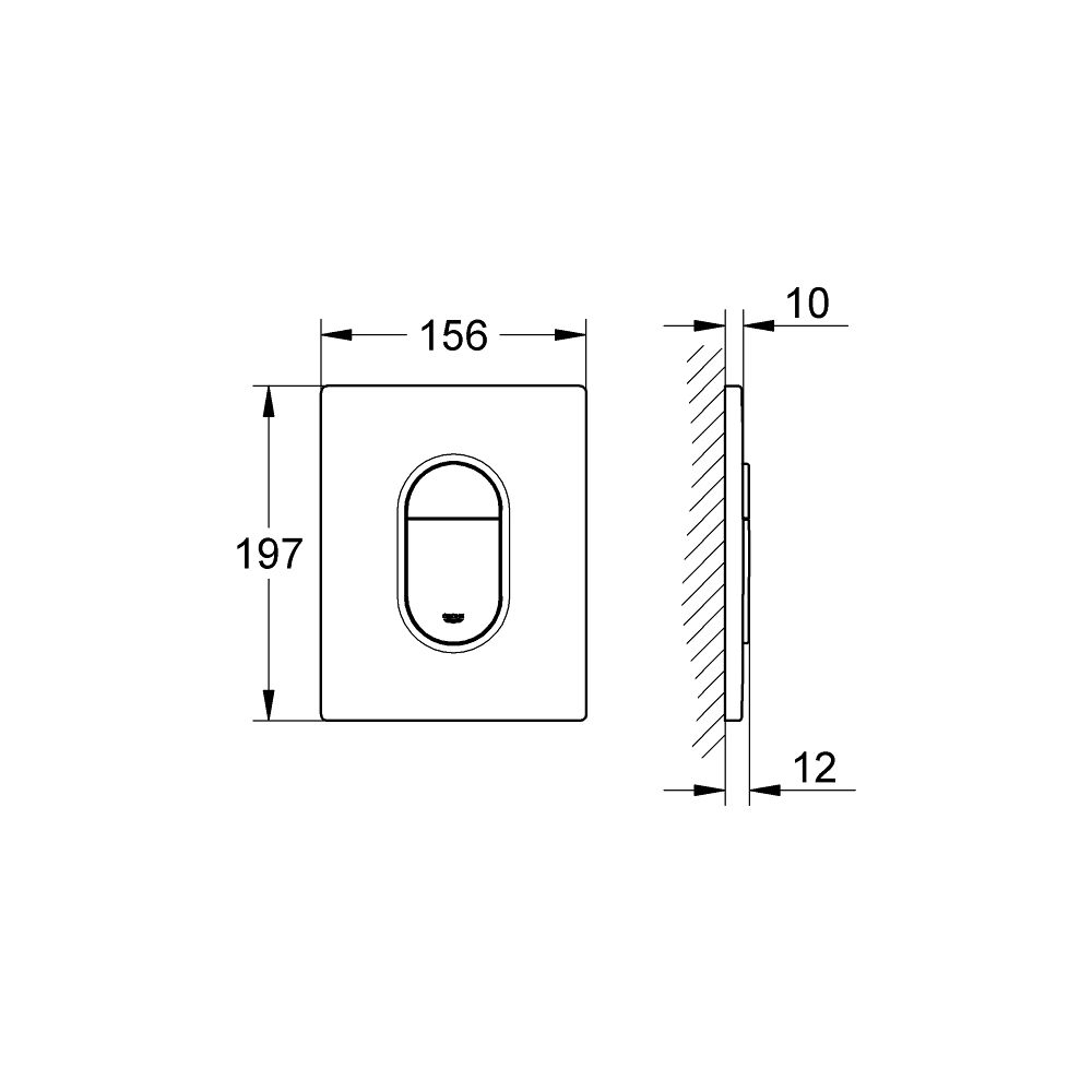 Grohe Cosmopolitan Arena WC-Betätigung, Drückerplatte, Glossy Black, 2-Mengen-, Start/S... GROHE-38844KV0 4005176737862 (Abb. 6)