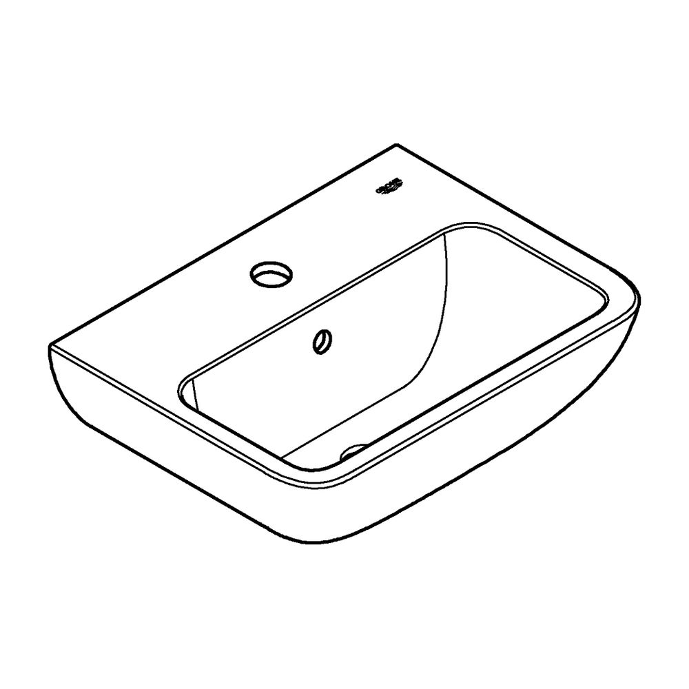 Grohe BauEdge Handwaschbecken Keramik wandhängend 450x350mm, Alpinweiß, 1 Hahnloch, mit... GROHE-39806000 4005176636462 (Abb. 7)