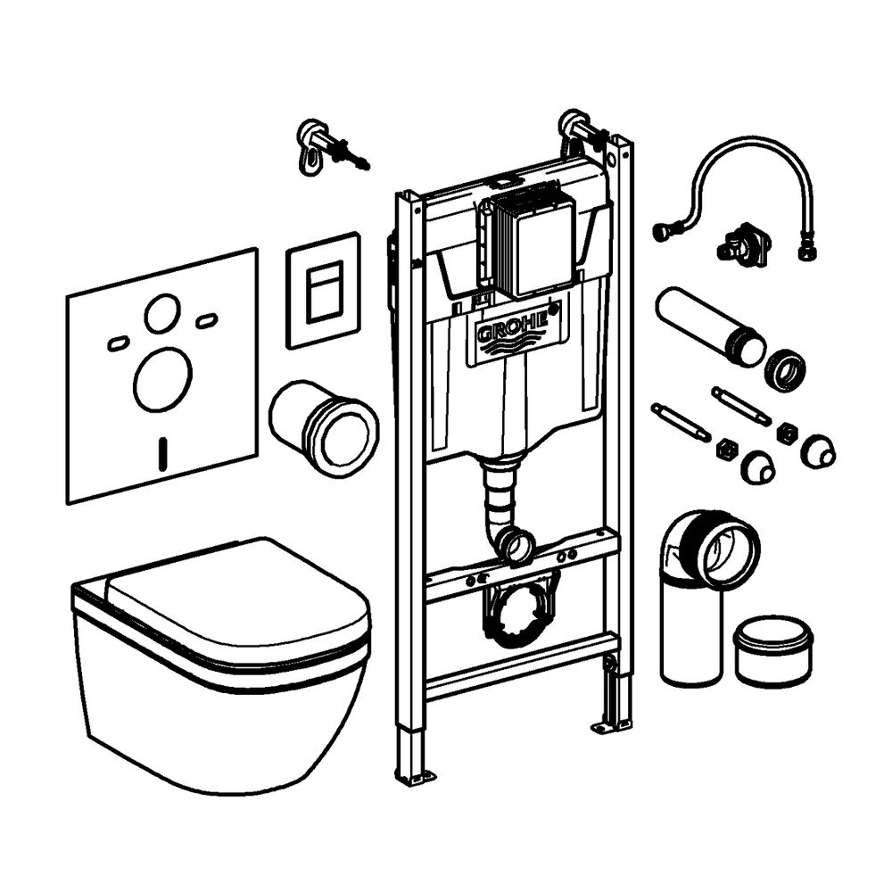 Grohe Solido 6-in-1 Set mit Euro Keramik für WC 1,13m Bauhöhe mit Fresh, QuickFix, Chro... GROHE-39889000 4005176714177 (Abb. 5)
