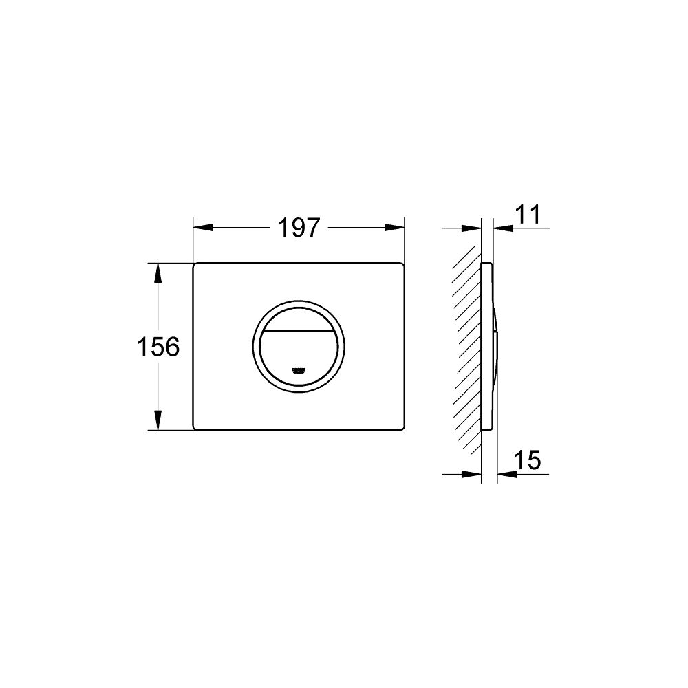 Grohe Nova C Light WC-Betätigung Chrom für 2-Mengen, Start/Stopp-Betätigung, mit LED, ... GROHE-39972000 4005176759550 (Abb. 11)