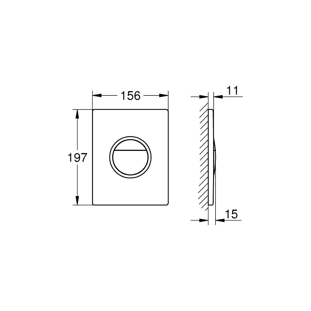 Grohe Nova C Light WC-Betätigung Chrom für 2-Mengen, Start/Stopp-Betätigung, mit LED, s... GROHE-39972000 4005176759550 (Abb. 9)