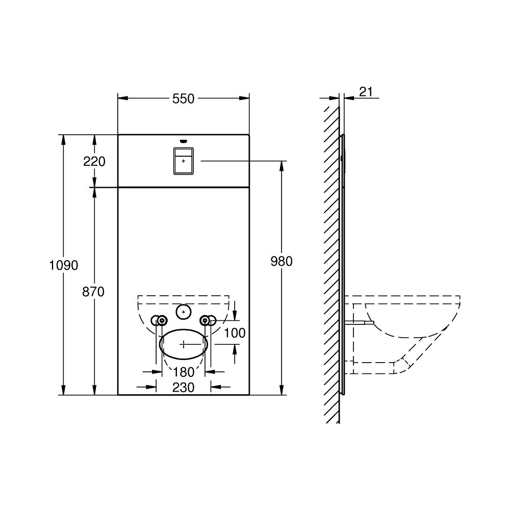 Grohe Rapid Glas-Designmodul für SL und Uniset Moon White... GROHE-39980LS0 4005176754487 (Abb. 3)