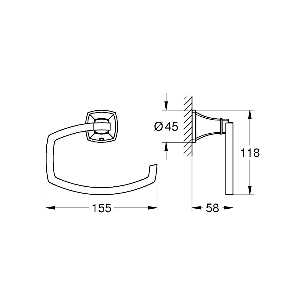 Grohe Grandera WC-Papierhalter, Toilettenpapierhalter Chrom, 40908000... GROHE-40908000 4005176754401 (Abb. 2)